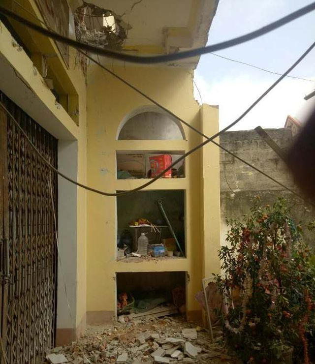 Mìn được cài ở tầng 2 ngôi nhà.