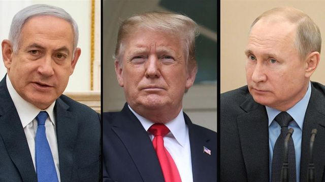 (Từ trái sang phải) Thủ tướng Israel Benjamin Netanyahu, Tổng thống Mỹ Donald Trump và Tổng thống Nga Vladimir Putin (Ảnh: Reuters)