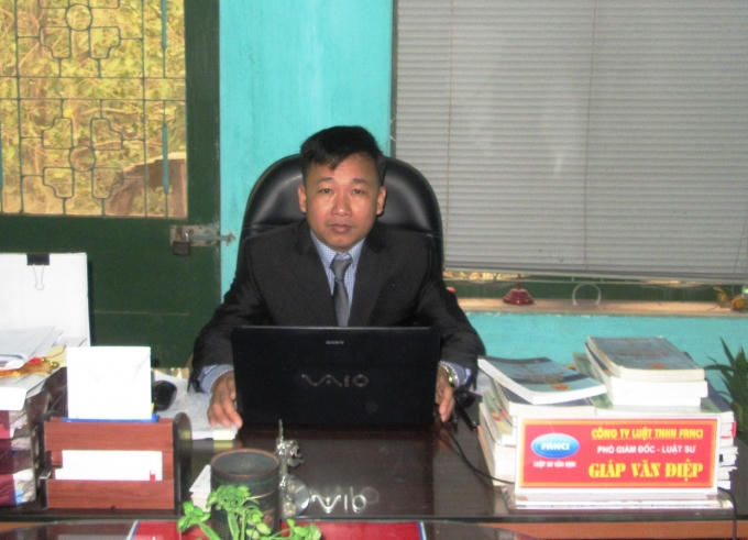 Luật sư Giáp Văn Điệp; Phó Giám đốc Công ty Luật TNHH Fanci.