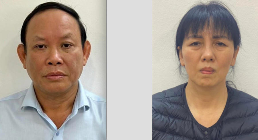 Bị can Nguyễn Đức Thái (bía trái) và Bị can Nguyễn Thị Thanh Thủy (bìa phải): Ảnh Bộ Công an.