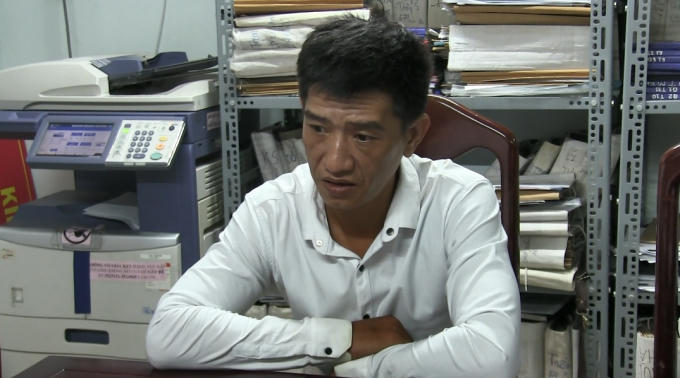 Đối tượng Sang tại cơ quan công an