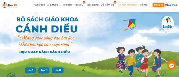 Giao diện của trang web, hệ sinh thái của sách giáo khoa Cánh Diều (Ảnh: Chụp màn hình).