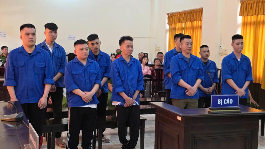Các bị cáo tại phiên toà