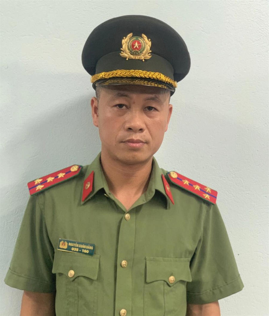 Đại úy Nguyễn Xuân Bằng, cán bộ Phòng Hậu cần, Công an tỉnh Bắc Giang. Ảnh Bộ Công an