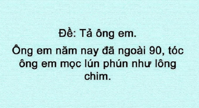 Tiếp tục tả ông.