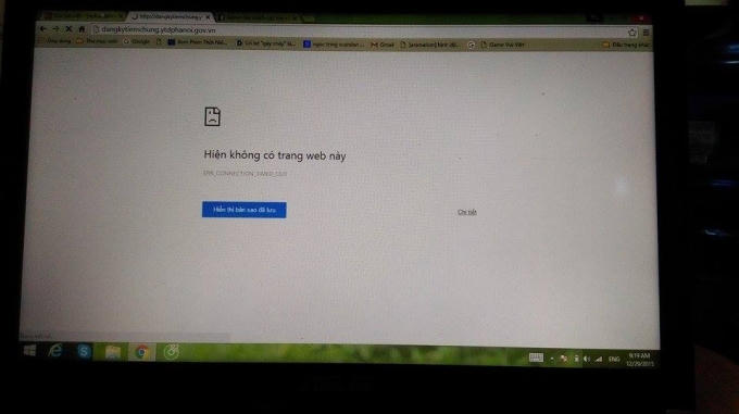Đến 9h18p sau khi liên tục F5 nhưng hệ thống vẫn báo lỗi.