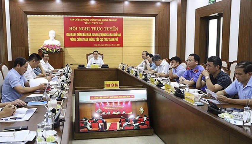 Hội nghị trực tuyến giao ban công tác PCTN 6 tháng đầu năm 2024 của tỉnh Yên Bái