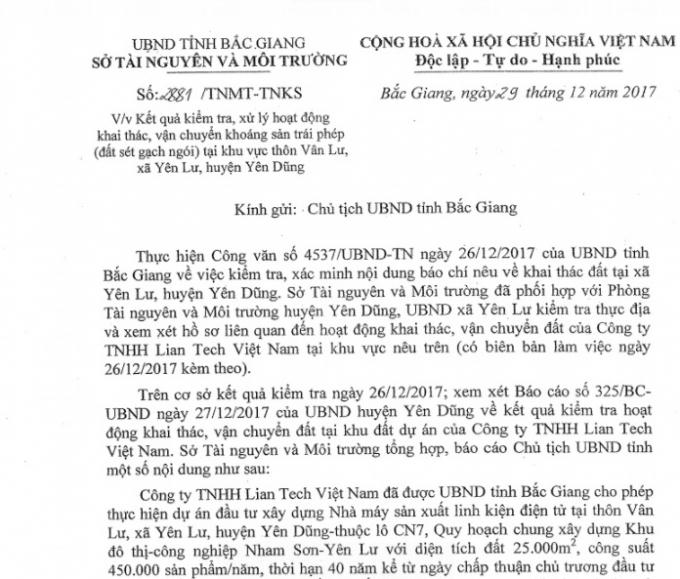 Kỳ 4 - Doanh nghiệp khai thác đất sét trái phép 6.000m3, Sở TNMT Bắc Giang khẳng định Phapluatplus.vn đăng tải đúng sự thật