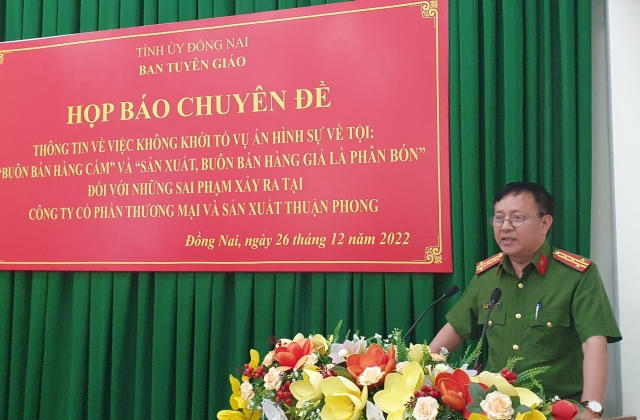 Không khởi tố vụ án tại Công ty phân bón Thuận Phong