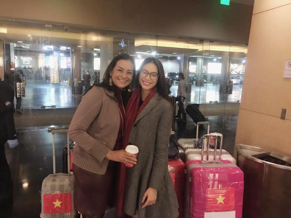 Phạm Hương đang trên đường trở về nước nhà sau nhiều tuần thi căng thẳng tại Las Vegas. Ảnh: Internet