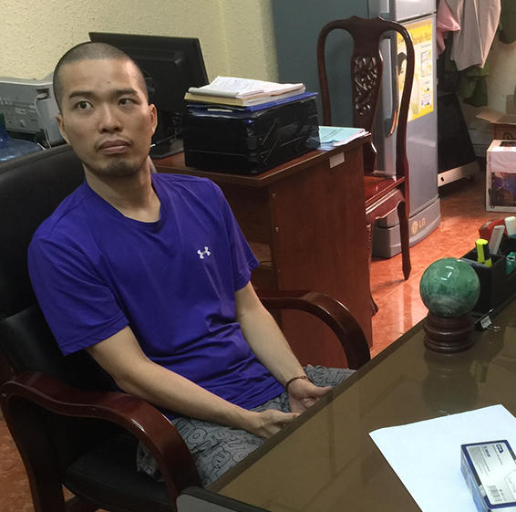 Đạt tại cơ quan c&ocirc;ng an. Ảnh: C.T