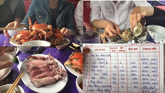Hóa đơn “chặt chém” du trên tàu Minh Hương 58.