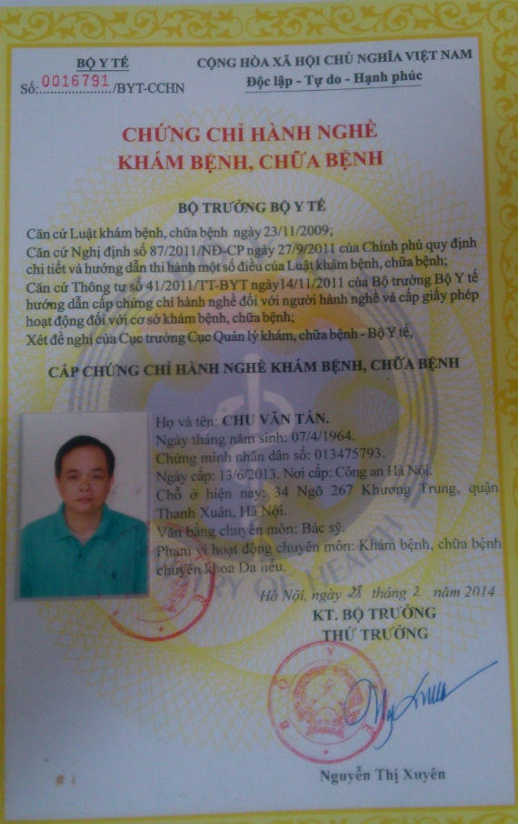 Bệnh viện không có khoa Da liễu nhưng bác sỹ Tấn vẫn "chạy" được Chứng chỉ hành nghề