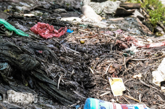 Lâu ngày, nhiều loại rác “kết hợp” với nhau, bốc mùi “tra tấn” những người sinh sống nơi đây. Ảnh: Phan Anh