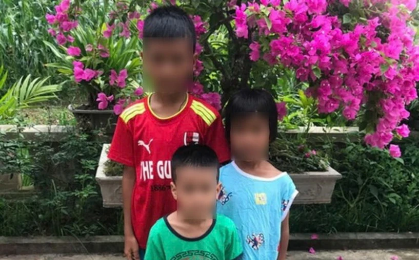 Ba cháu bé trước thời điểm mất tích. Ảnh: Công an huyện Kim Sơn