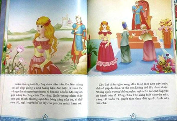 Truyển cổ tích "Công chúa Tóc Vàng" nằm trong cuốn "Những nàng công chúa chăm chỉ, dũng cảm" bị độc giả phản ứng.