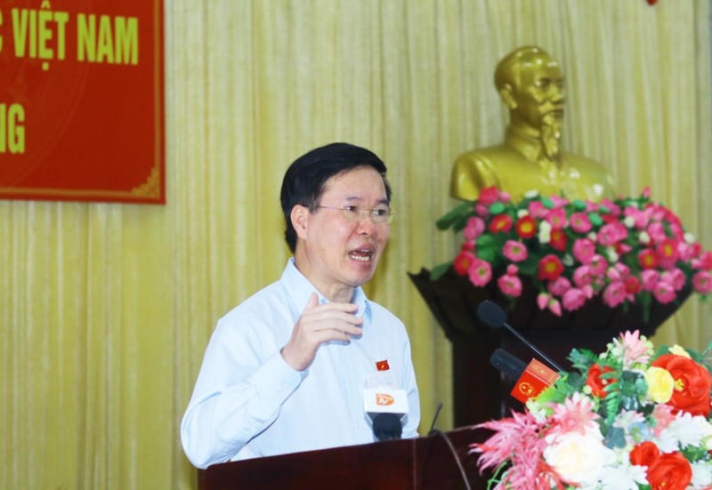 Uỷ viên Bộ Chính trị, Thường trực Ban Bí thư, Võ Văn Thưởng tiếp xúc cử tri tại huyện Hòa Vang, Đà Nẵng.