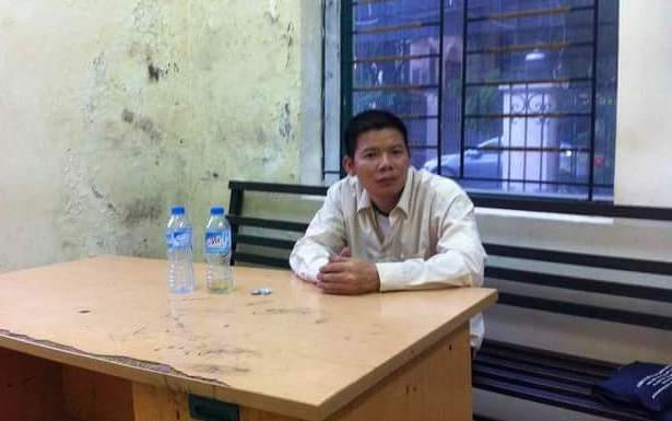 Tạ Đình Thái tại cơ quan công an. (Ảnh: báo Vietnamnet)