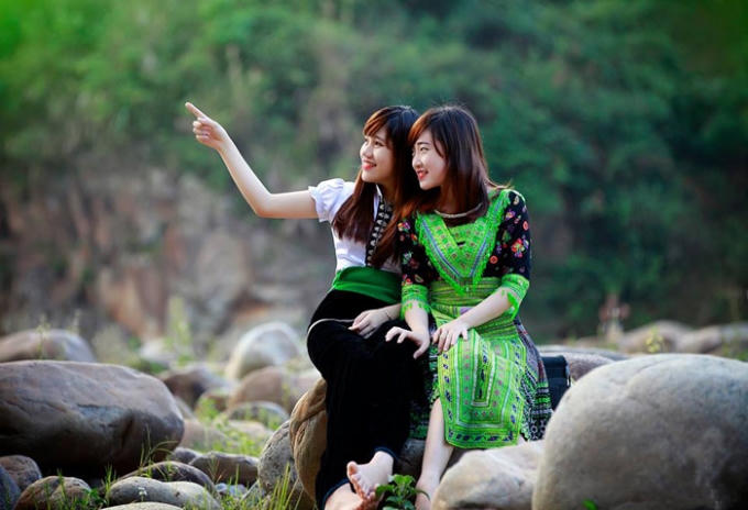 Vẻ đẹp nao lòng của những sơn nữ dân tộc Thái, Mông vùng Tây Bắc. Ảnh: Internet