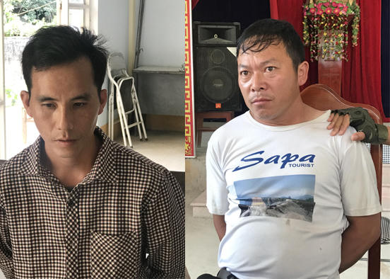 Hai đối tượng tại cơ quan Công an.