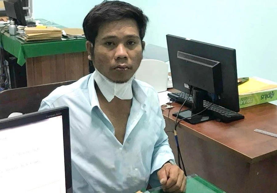 Phạm Văn Truyền tại cơ quan điều tra. Ảnh: CACC.