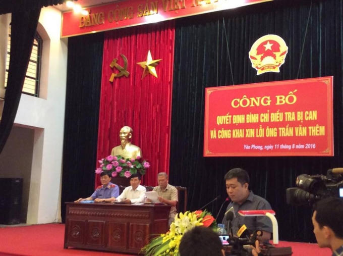 Đại diện liên ngành các cơ quan tư pháp trung ương đang sơ lược vụ án.