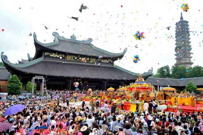 Đại lễ Phật đản Liên hiệp quốc - Vesak 2014 do Việt Nam đăng cai đã diễn ra tại chùa Bái Đính tháng 3/2014. Ảnh: Internet