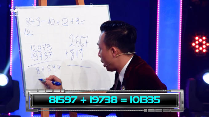 Phép tính tới dãy số hàng chục nghìn Trấn Thành đưa ra thử thách Tùng Quân.