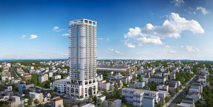 Phối cảnh Dự án tòa nhà hỗn hợp Thái Nguyên Tower cao 35 tầng. Ảnh IT