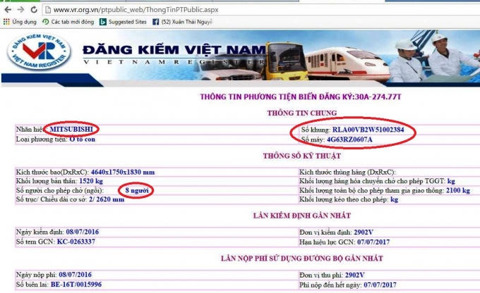 Hiện chiếc xe đã được sang tên, đổi biển cho người khác sử dụng nhưng số khung và số máy vẫn trung khớp với đăng ký của ông An.
