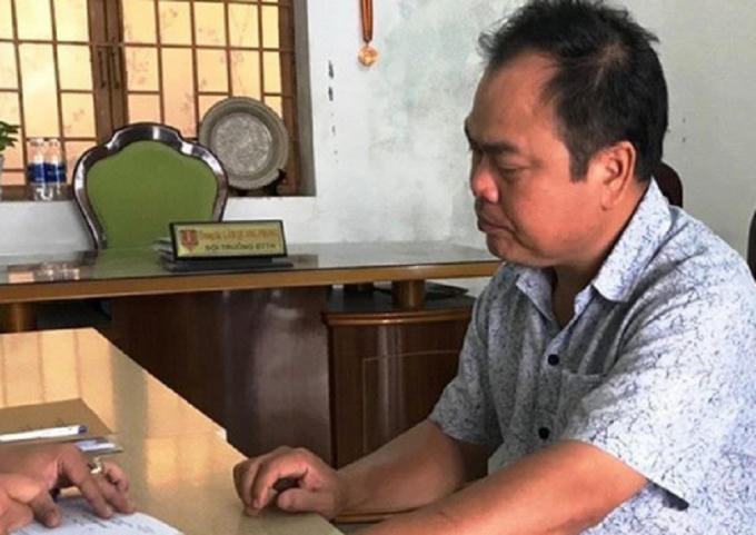 Trần Văn Dân tại cơ quan Công an.