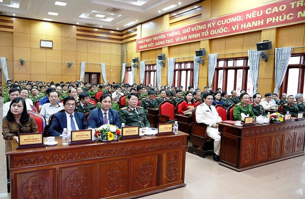 Các đại biểu tham dự buổi lễ bổ nhiệm Tân giám đốc Công an tỉnh Hà Tĩnh.
