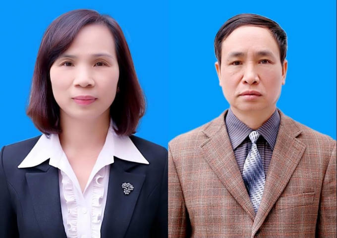 Bà Triệu Thị Chính (trái) và ông Phạm Văn Khuông vừa bị khởi tố vì liên quan đến vụ sửa điểm thi gây chấn động ở Hà Giang. Ảnh: Sở GDĐT Hà Giang.
