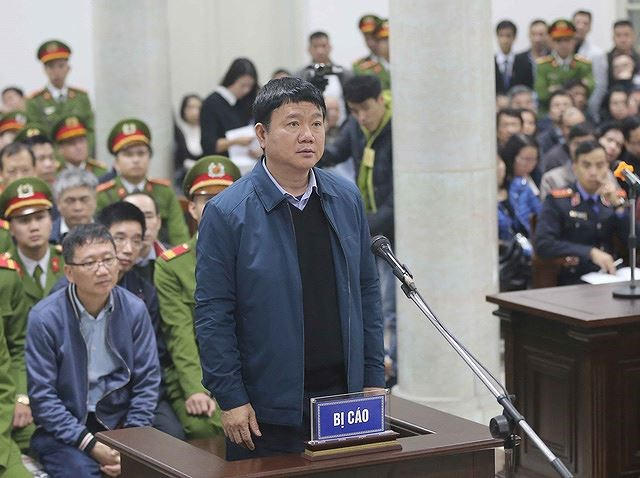 Ông Đinh La Thăng tại phiên tòa ngày 8/1/2018. (Ảnh: báo Thông tấn xã Việt Nam)