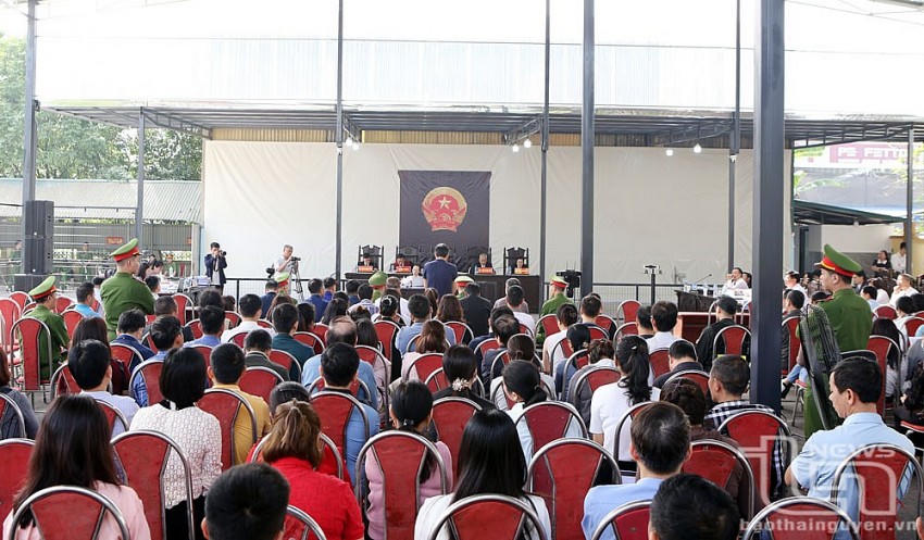 Quang cảnh phiên tòa. Ảnh: Báo Thái Nguyên