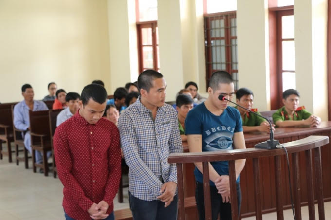 Ba bị cáo tại phiên tòa.