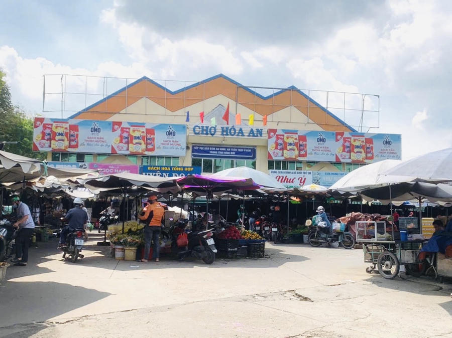 Chợ Hoá An nơi xảy ra vụ việc.