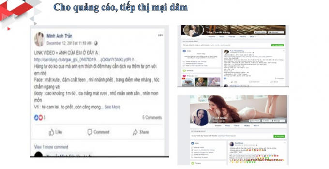 Facebook quảng cáo cho tiếp thị mại dâm ở Việt Nam. (Nguồn: CTV)