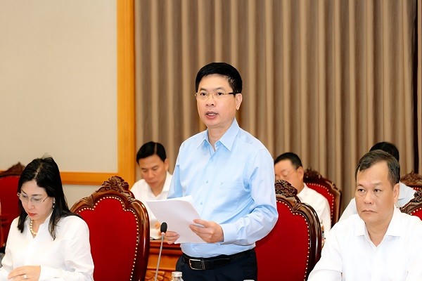 Bí thư Tỉnh ủy Ninh Bình, ông Trương Quốc Huy phát biểu tại buổi làm việc.