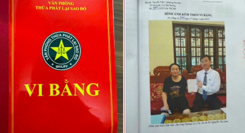 Bà Nguyễn Thị Lưu đã cung cấp cho Luật sư một bản gốc Giấy nhận tiền (có vi bằng kèm theo).