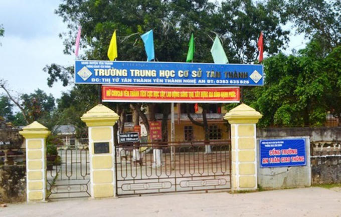 Trường THCS Tân Thành nơi xảy ra sự việc (Ảnh: Vietnamnet.vn)