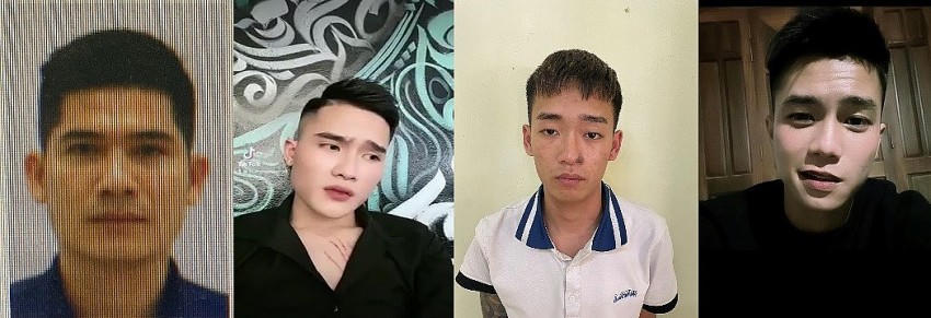 Bốn đối tượng bị khởi tố. Ảnh công an cung cấp.