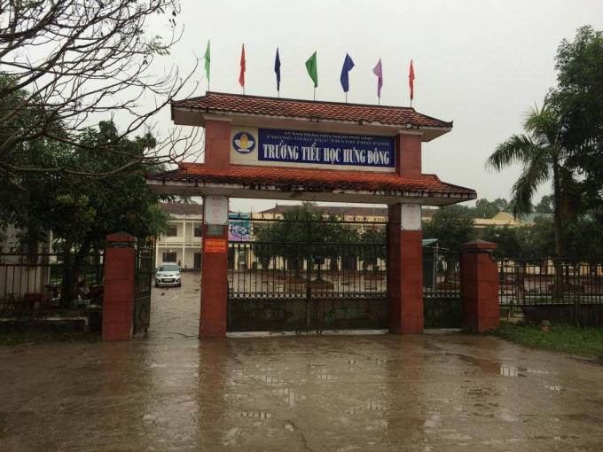 Trường tiểu học Hưng Đông nơi em Lê Quốc Hiếu bị ngã.