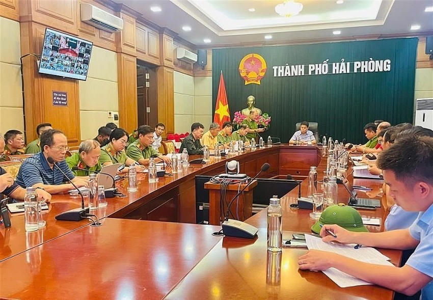 Bộ Công an thành lập Sở chỉ huy tiền phương tại Hải Phòng chủ động ứng phó bão wipha.