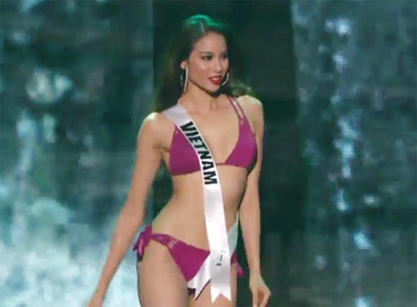 Hoa hậu Việt Nam khoe vẻ đẹp h&igrave;nh thể c&ugrave;ng nhan sắc rực lửa. Ảnh: Internet