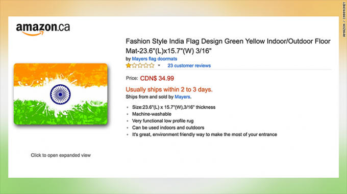 Sản phẩm thảm chùi chân Amazon rao bán ở Canada.