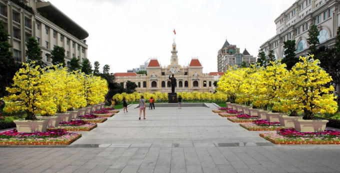 Phối cảnh Đường hoa Nguyễn Huệ Tết Bình Thân 2016.