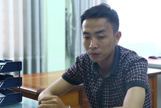 Bế Hoàng Thế Phương tại cơ quan công an. (Ảnh: báo Tiền phong)