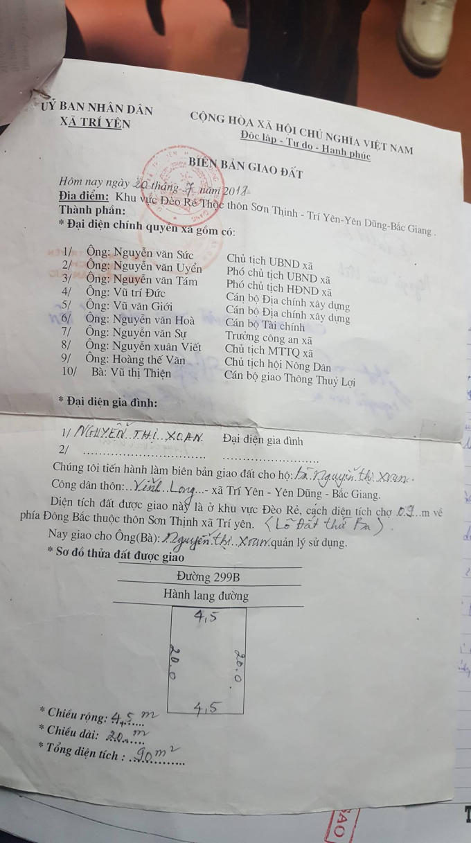 Biên bản bàn giao đất thì có, nhưng đất thì không thấy đâu?