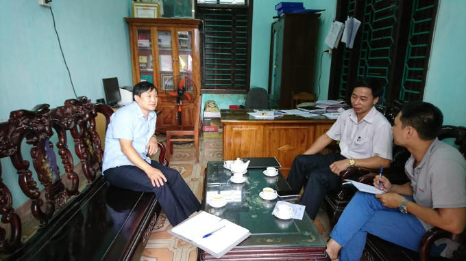 PV trao đổi với lãnh đạo xã Cổ Tiết